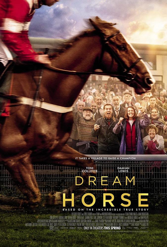 تونی کولت، دیمین لوئیس و اوون تیل در پوستر فیلم «اسب رویایی» (Dream Horse)